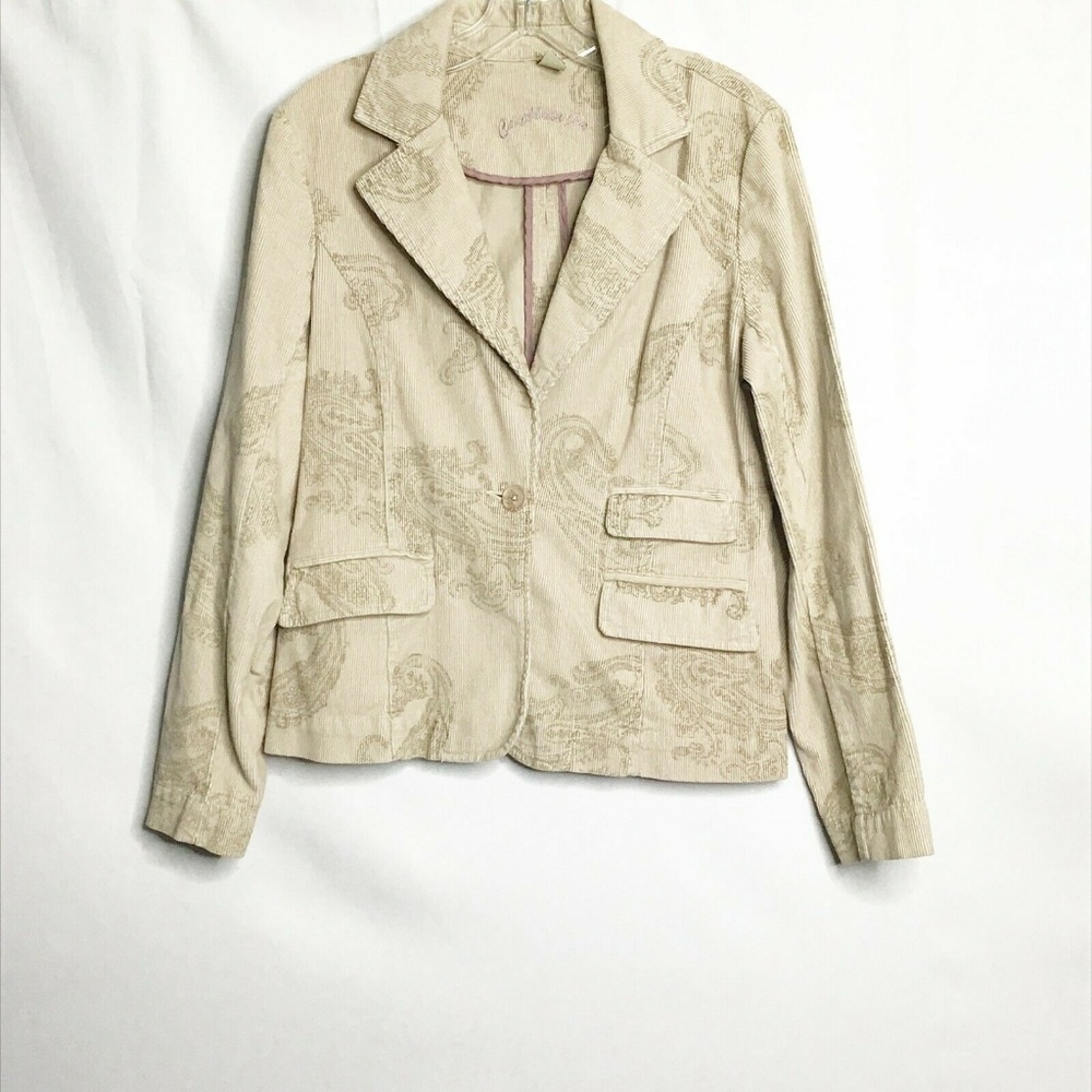Caribbean Joe Corduroy Blazer Tan Paisley Print